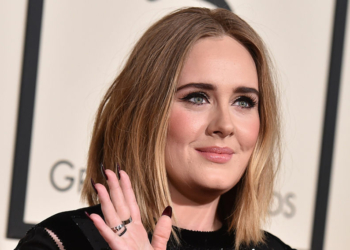 Singer Adele attending the 58th annual Grammy Awards on Monday, Feb. 15, 2016, in Los Angeles.