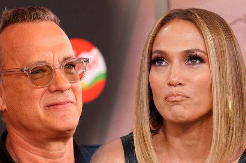 Tom Hanks realiza un desagradable gesto tras saludar a Jennifer Lopez