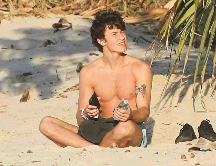 Shawn Mendes se toma un descanso sin camisa en las playas de Australia