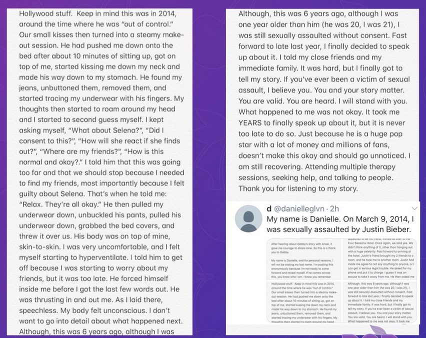 Fanática acusa a Justin Bieber de abuso en una carta y se vuelve viral "Selena era su novia"