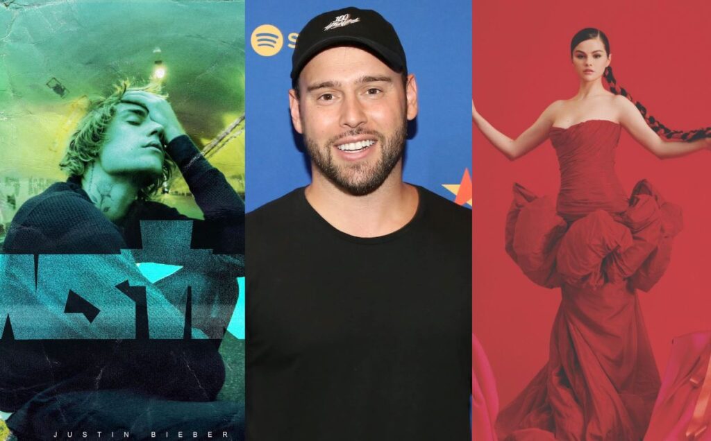 Scooter Braun pauta estreno de Justin Bieber junto al de Selena Gomez para enfrentarlos en charts