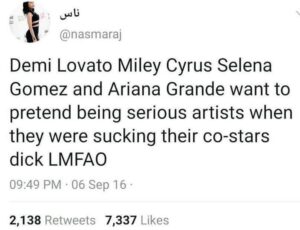 Divulgan cuenta de Lil Nas X dónde le tira hate a Ariana Grande, Selena Gómez, Miley Cyrus y Demi Lovato Divulgan cuenta de Lil Nas X dónde le tira hate a Ariana Grande, Selena Gómez, Miley Cyrus y Demi Lovato