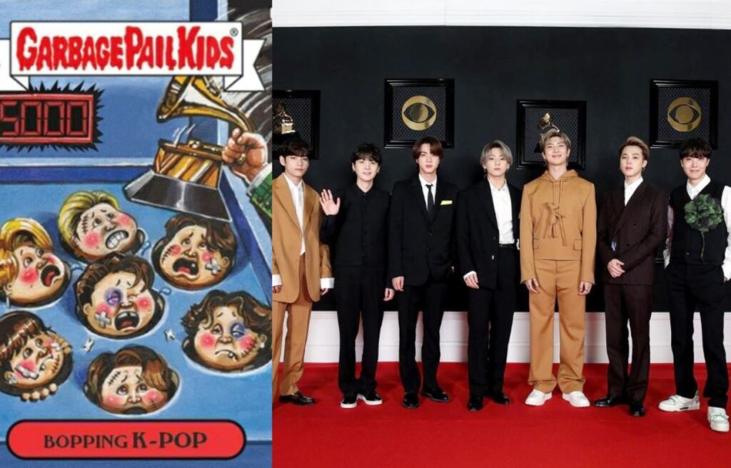 Topps bajo fuego por burlarse de BTS al perder su nominación en los GRAMMYs con ofensiva ilustración