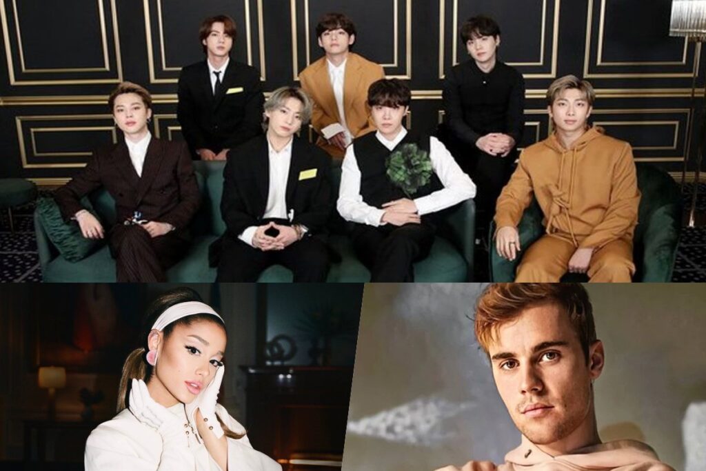 Tras asociarse con la compañía de BTS, Ariana Grande y Justin Bieber aumentan sus ganancias exponencialmente