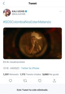 Kali Uchis bajo fuego por publicitar su música con las protestas en Colombia