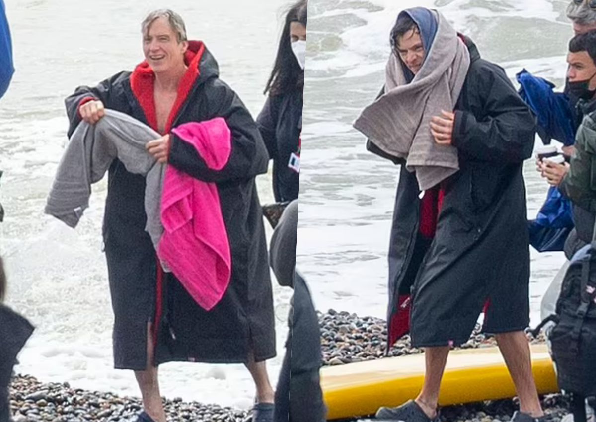 Harry Styles somete a su cuerpo descubierto a las bajas temperaturas