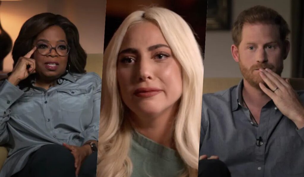 Lady Gaga rompe en llanto en el tráiler del programa presentado por Oprah Winfrey y el Príncipe Harry