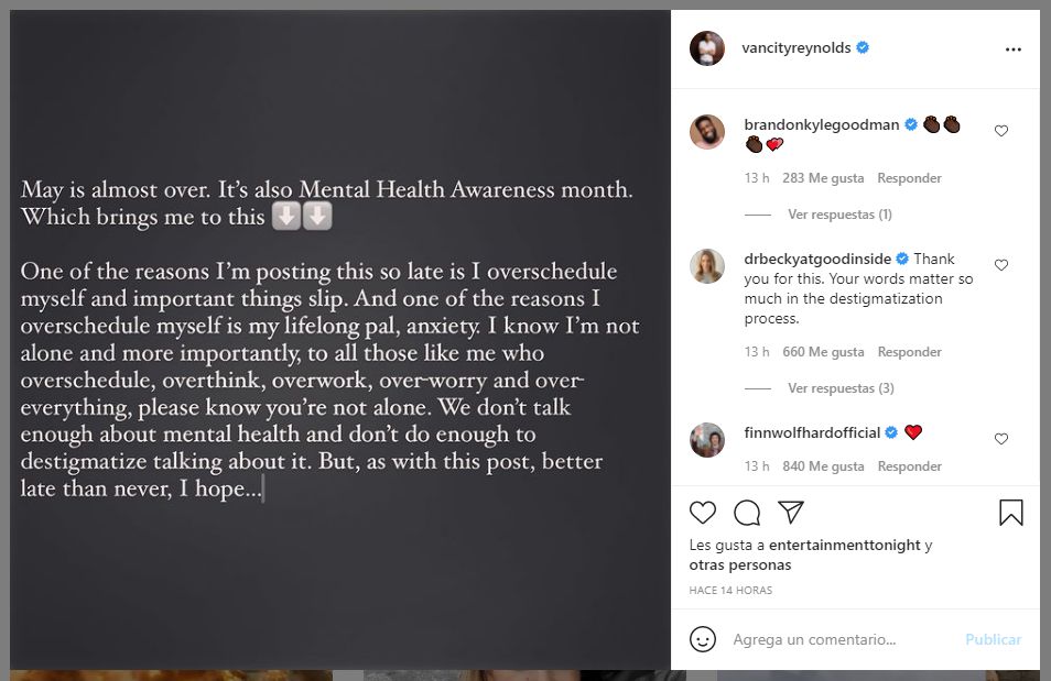 Ryan Reynolds revela que Deadpool fomentó su enfermedad mental y hace llamado de concientización