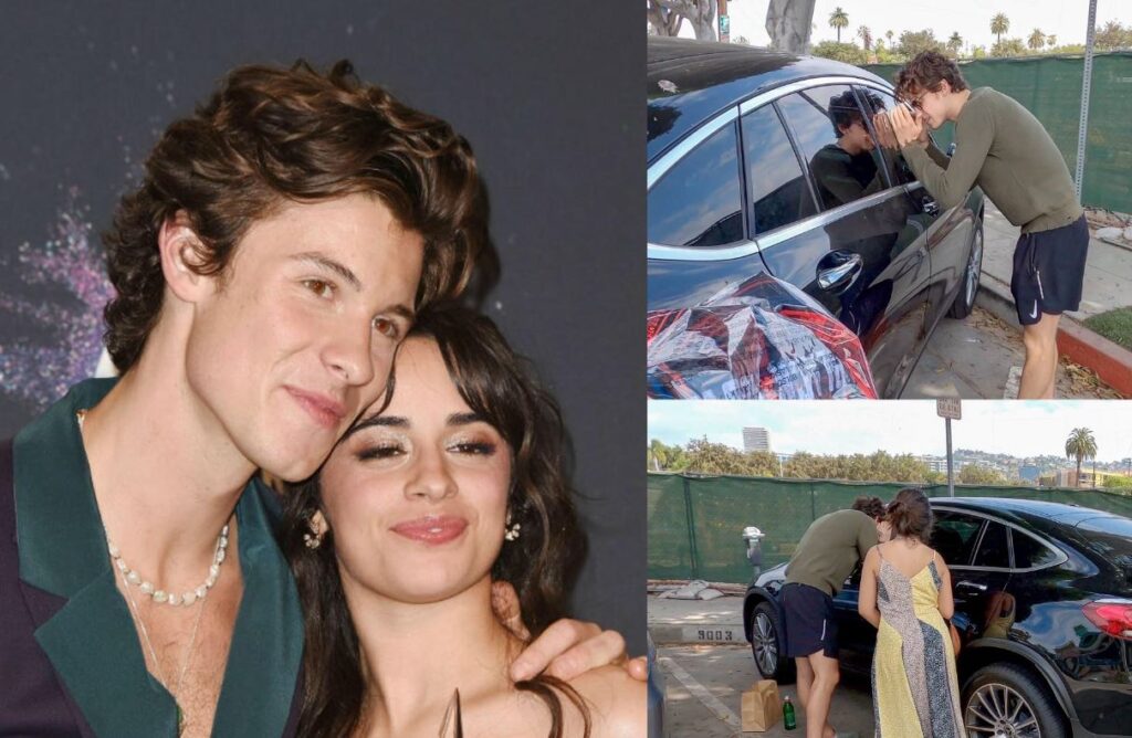 Camila Cabello y Shawn Mendes intentan abrir su auto tras olvidar las llaves dentro