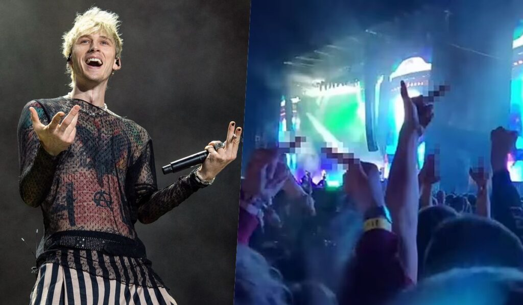 Machine Gun Kelly pelea a golpes con un fan en pleno concierto