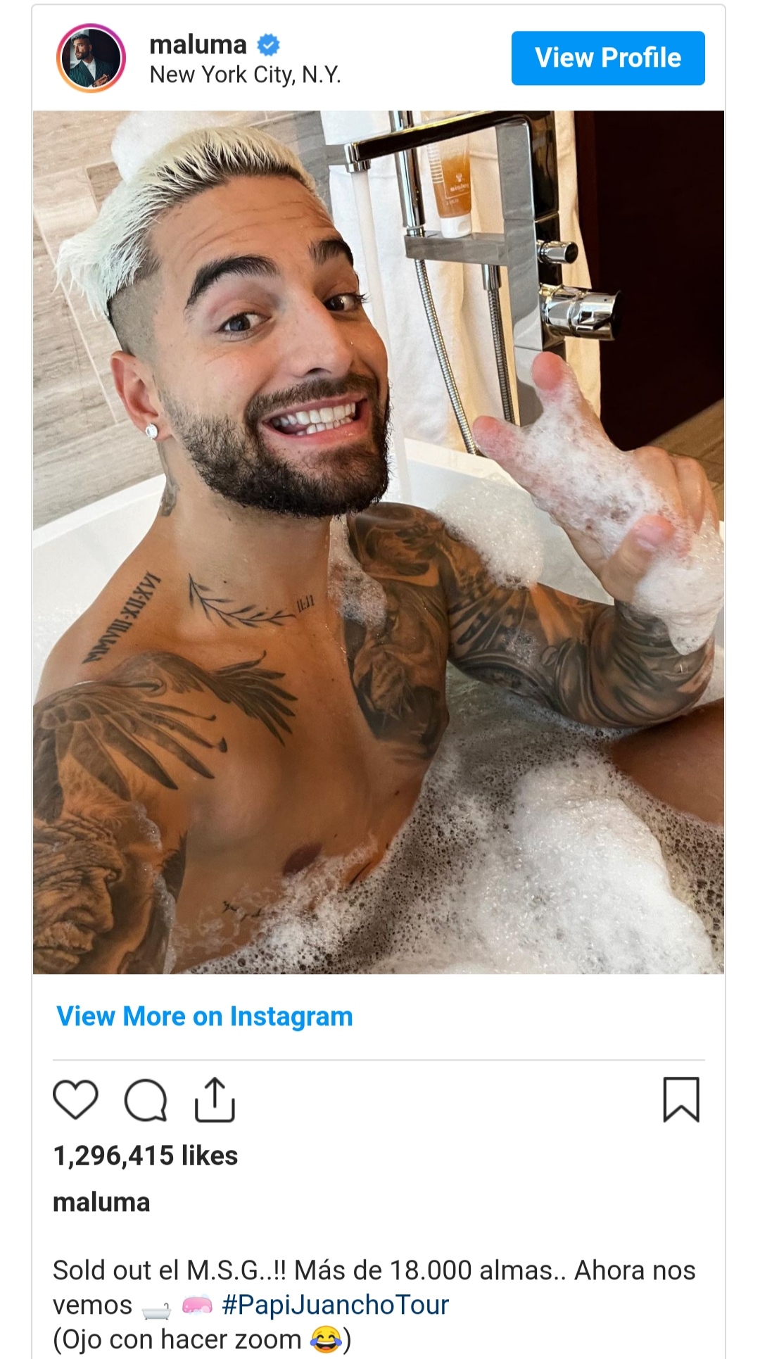 Maluma conmociona las redes tras posar sin ropa en la tina; "No le vayan a hacer zoom" Maluma conmociona las redes tras posar sin ropa en la tina; "No le vayan a hacer zoom"