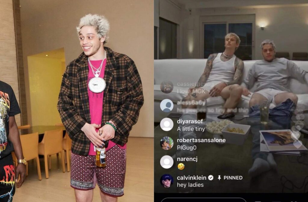 Pete Davison y Machine Gun Kelly hacen live en ropa interior y enloquecen a las redes sociales