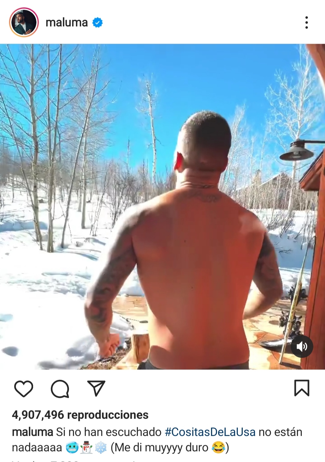 Maluma enciende las redes por fotografías de su cuerpo bañado de champán