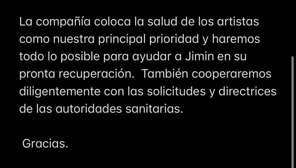 Jimin de BTS es hospitalizado de urgencia tras apendicitis y Covid-19