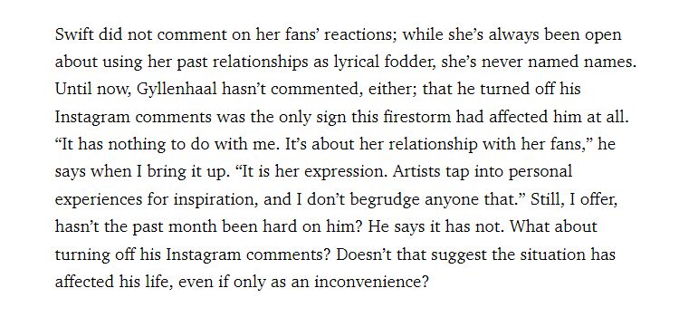 Jake Gyllenhaal culpa a Taylor Swift del ciberacoso que recibió tras 'All Too Well'