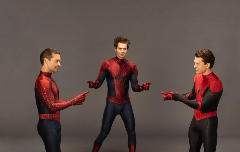 Tom Holland, Andrew Garfield y Tobey Maguire recrean el meme viral de Spiderman