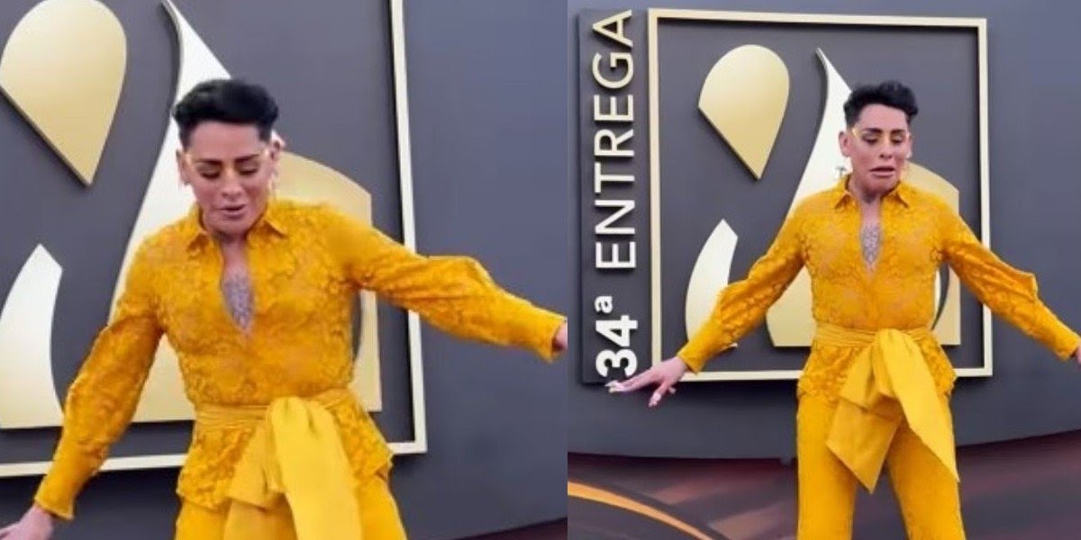 Kunno sufre un accidente en la alfombra roja de Premios Lo Nuestro 2022 y se burlan en redes