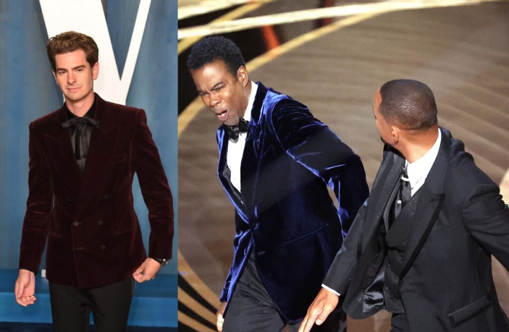 Andrew Garfield imita el golpe que Will Smith le dió a Chris Rock en los Oscars