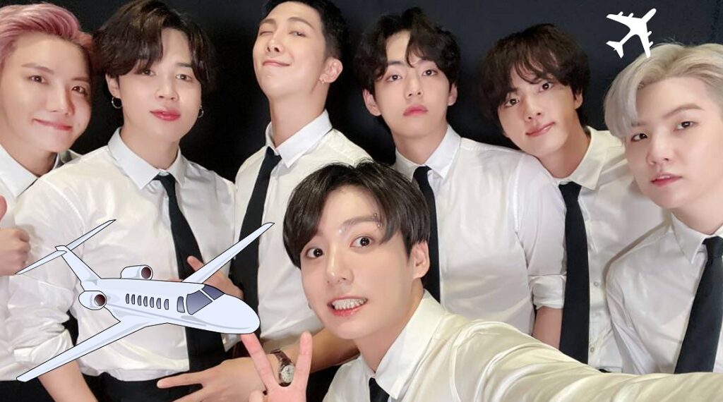 Así se comporta BTS cuando está en un avión a 20 mil pies de altura camino a Estados Unidos
