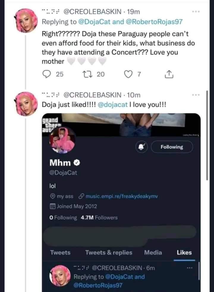 Cancelan brutalmente a Doja Cat por actitud despectiva y xenófoba hacia sus fans de Paraguay