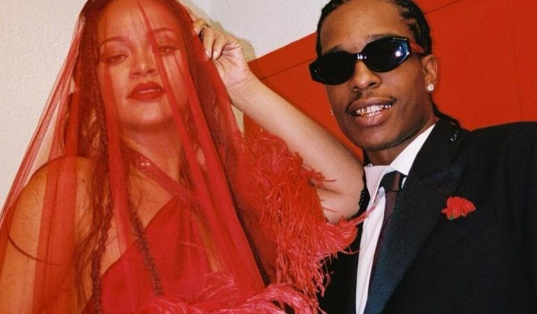 Rihanna se casa con A$AP Rocky vestida de rojo en nuevo vídeo