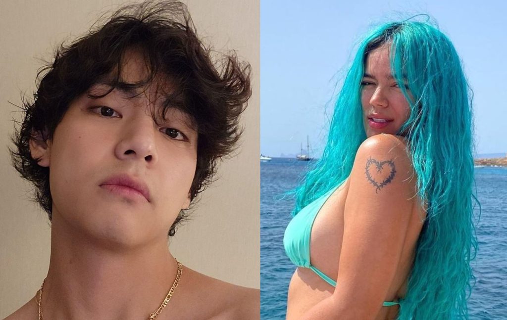 V de BTS no pudo resistirse al encanto de Karol G y así lo demuestra