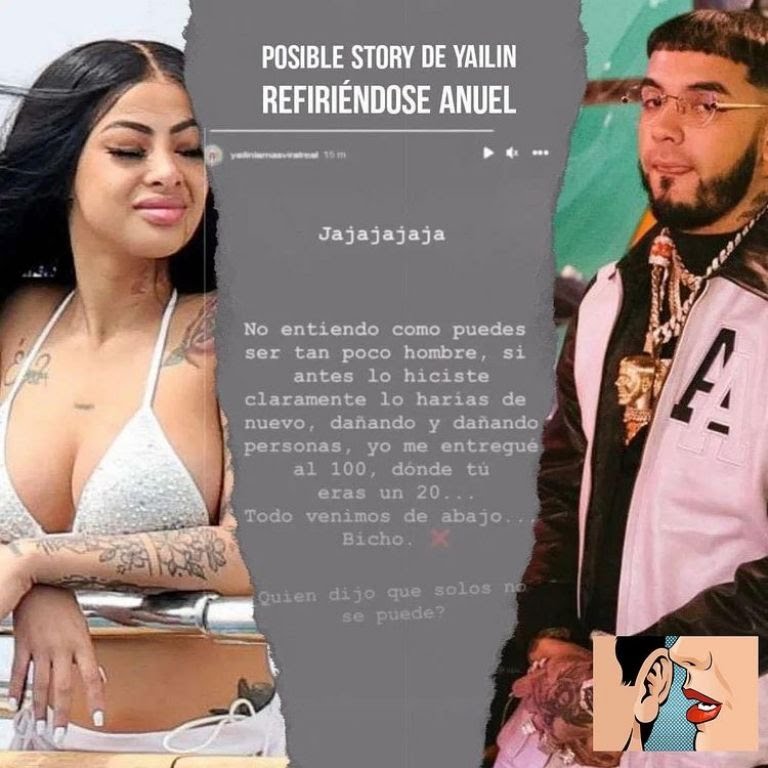 Filtran mensaje de Yailin que confirma que Anuel AA le fué infiel