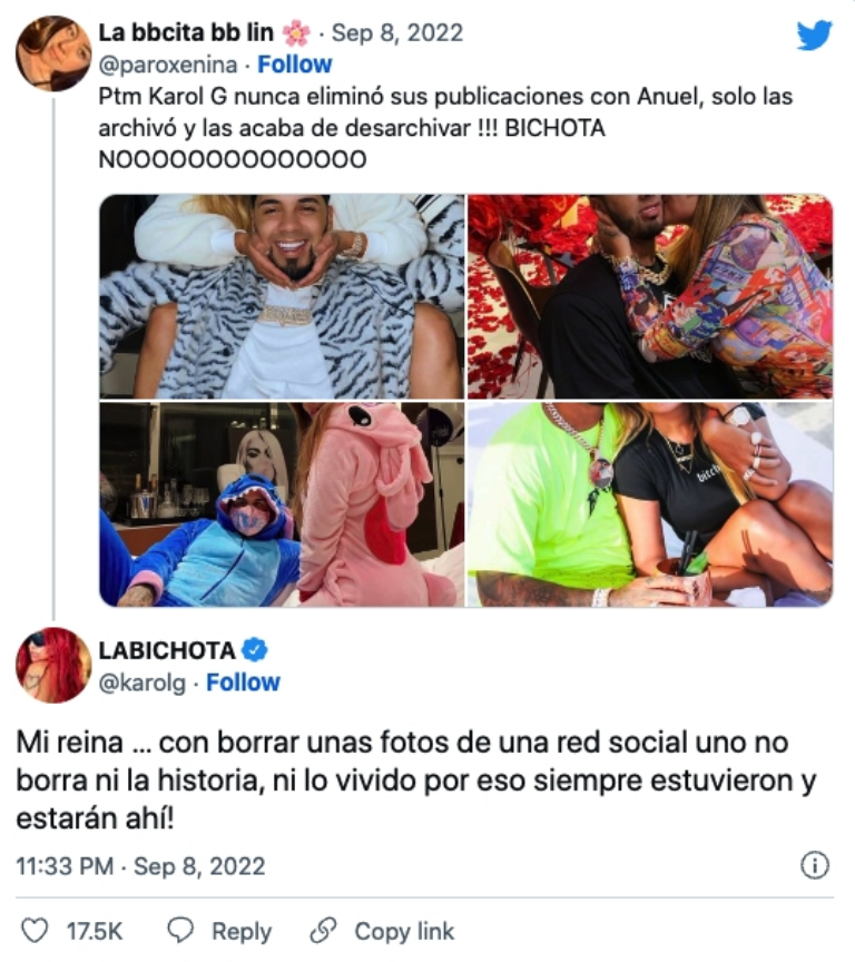 Karol G responde a rumores de reconciliación con Anuel AA y asegura que no lo ha olvidado