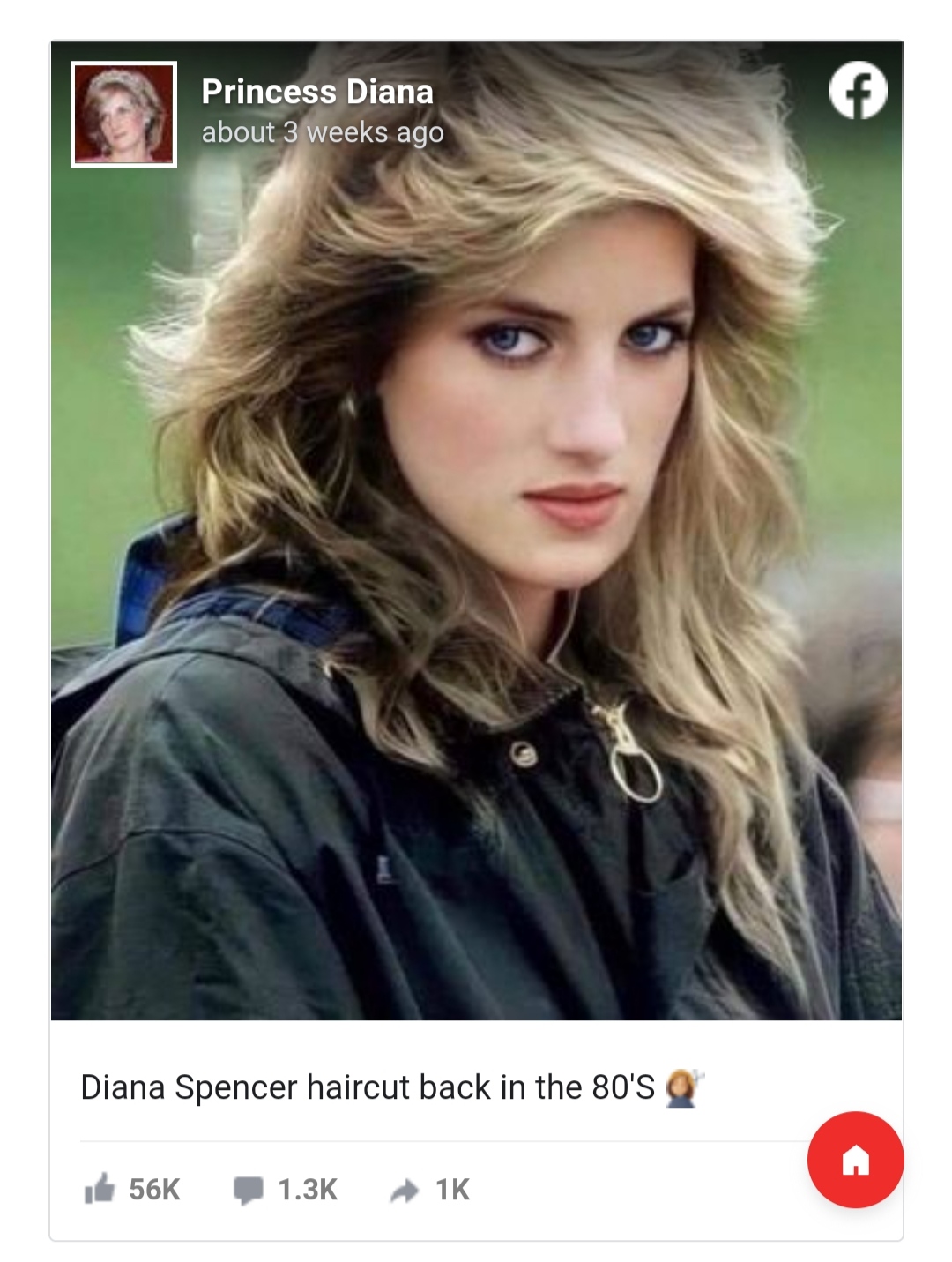 Revelan foto inédita de la Princesa Diana con el cabello largo