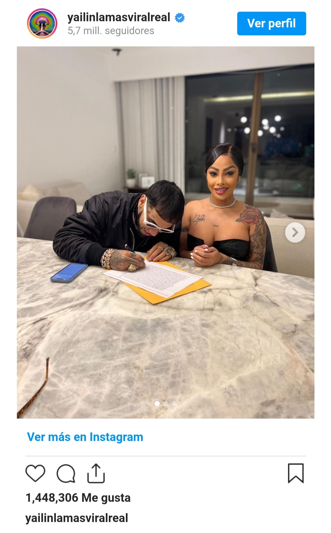 Confirman que Anuel AA y Yailin tuvieron una "boda falsa"