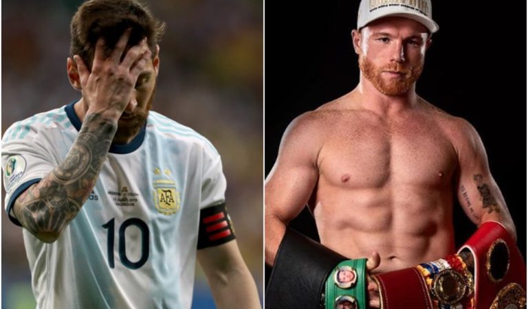Canelo Alvarez amenaza con golpear a Messi por pisar la bandera de México