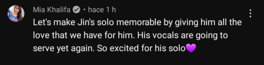 VÍDEO: Mía Khalifa le declara su amor a Jin de BTS