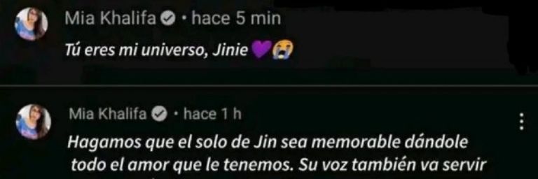 VÍDEO: Mía Khalifa le declara su amor a Jin de BTS