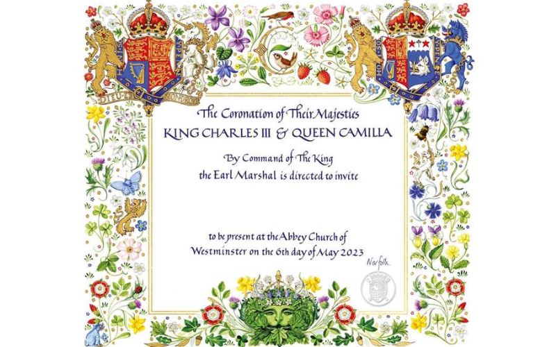 Conozca el significado simbólico de la carta de invitación de la coronación del rey Carlos III