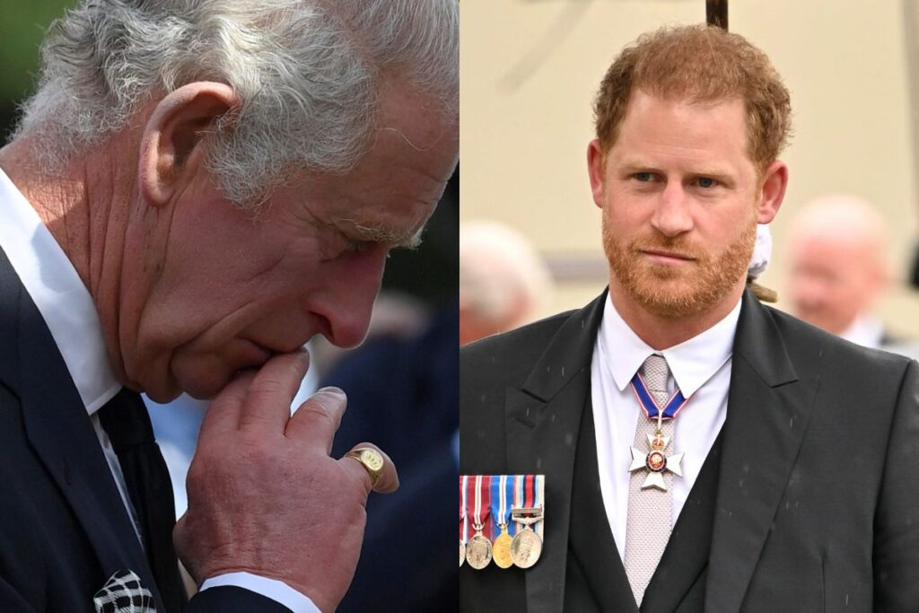 El rey Carlos III en tristeza por el acto de desprecio que le hizo el príncipe Harry durante la coronación