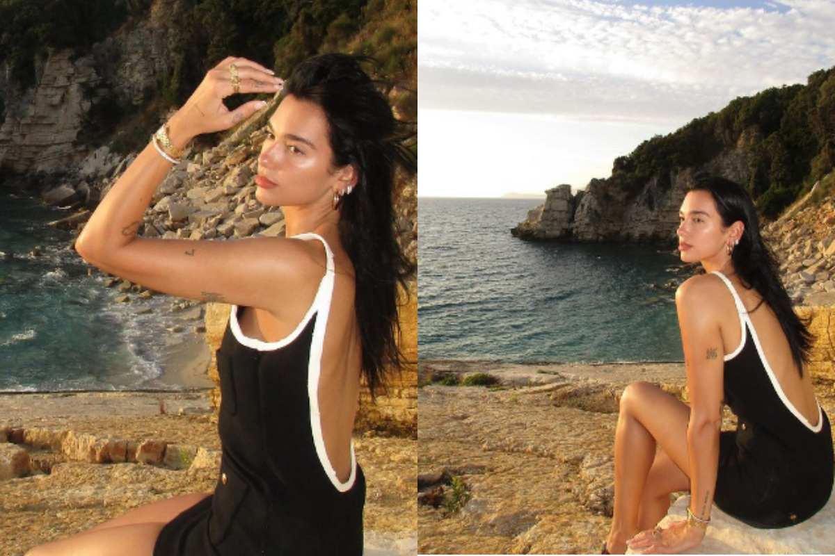 Dua Lipa derrocha sensualidad en un minivestido negro de verano