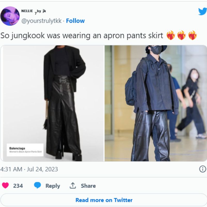 Jungkook de BTS rompe normas de género con su look en el aeropuerto de Incheon