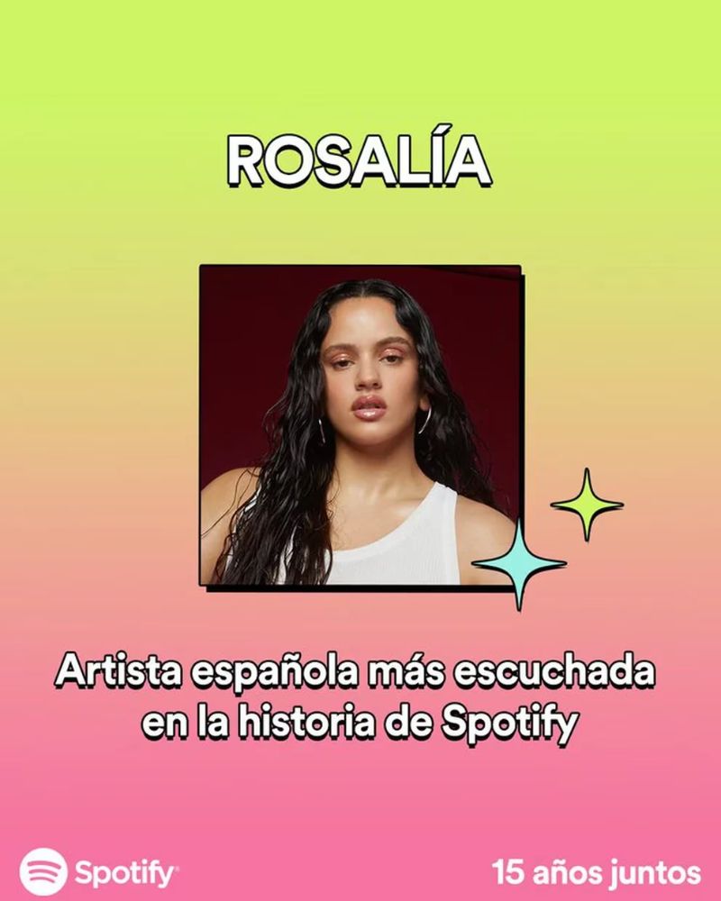 Rosalía se convierte en la artista española más escuchada en toda la historia de Spotify