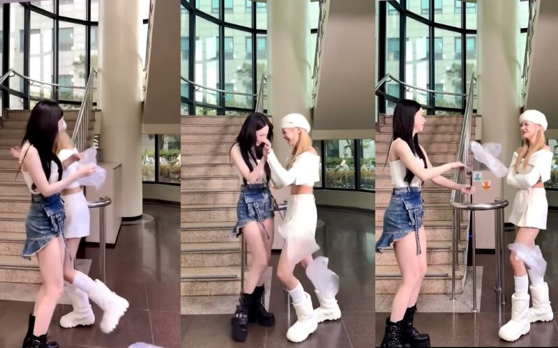 Karina de aespa y Hong Eunchae de LE SSERAFIM demuestran su inesperada química en un reto