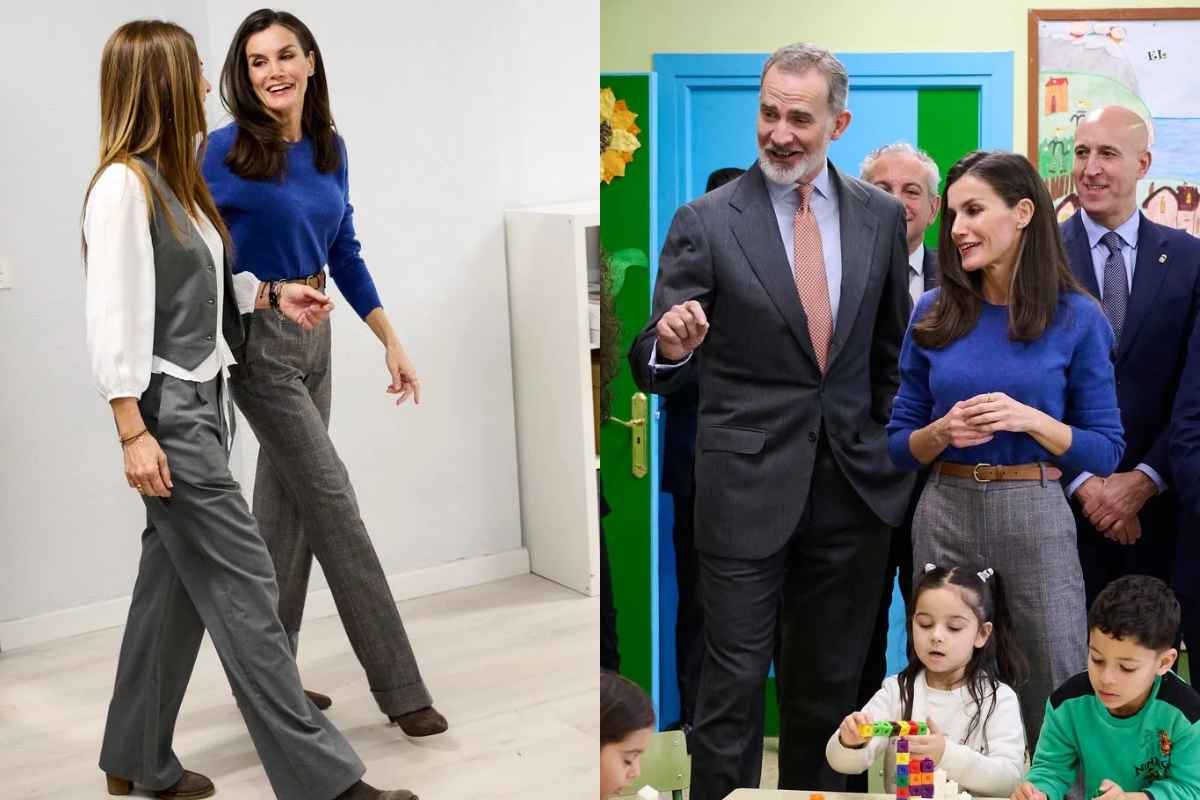 La Reina Letizia de España encanta con su deslumbrante look de camisa azul royal