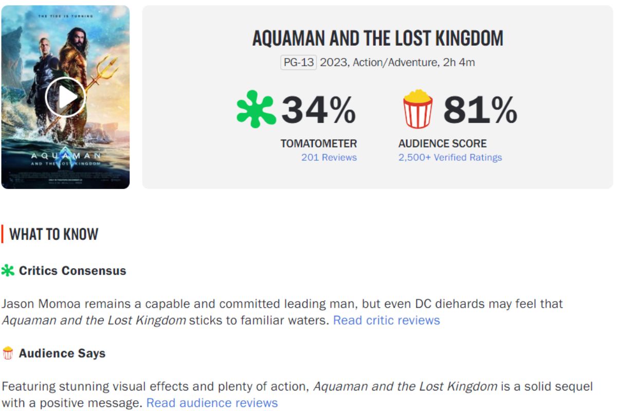 'Aquaman 2' se convierte en el inesperado éxito del Universo Extendido de DC 'Aquaman 2' se convierte en el inesperado éxito del Universo Extendido de DC