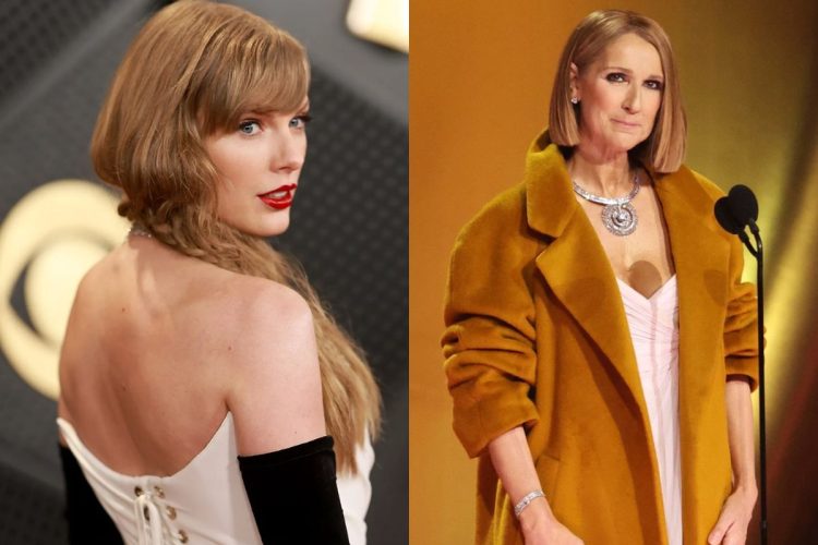 Premios Grammy 2024 acusan a Taylor Swift de ignorar a la cantante Celine Dion, quien le entregó un premio