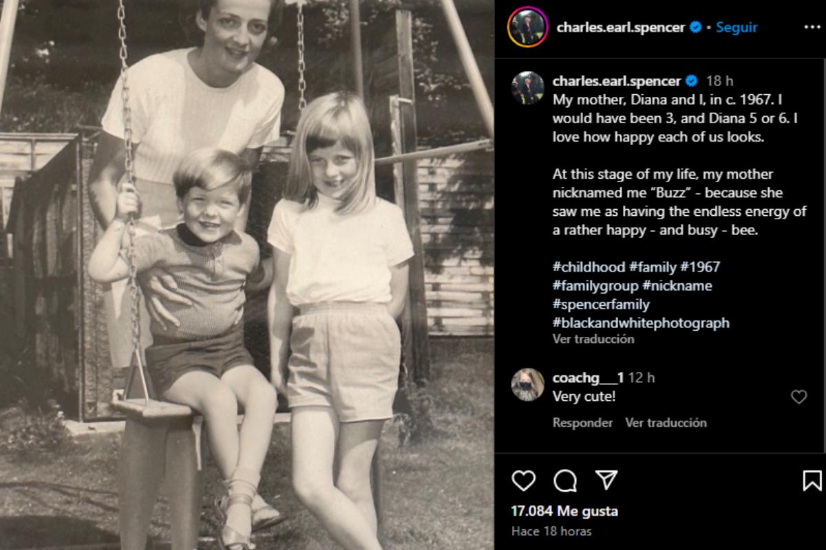 La rara foto que ha compartido Charles Spencer de la princesa Diana, su mamá y él