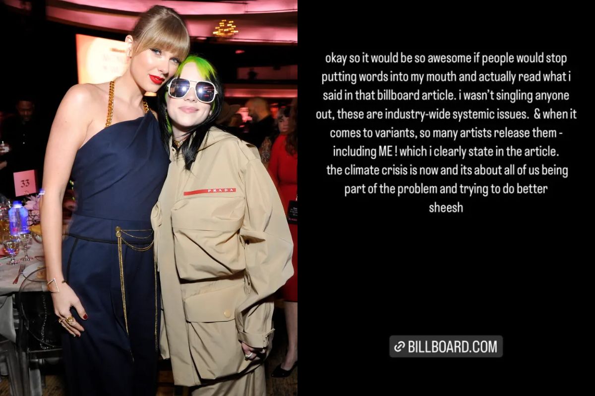 Billie Eilish arremetió contra los fans de Taylor Swift por sus comentarios sobre los discos de vinilo