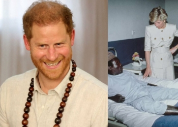 El príncipe Harry honra a la princesa Diana al visitar a un soldado nigeriano herido