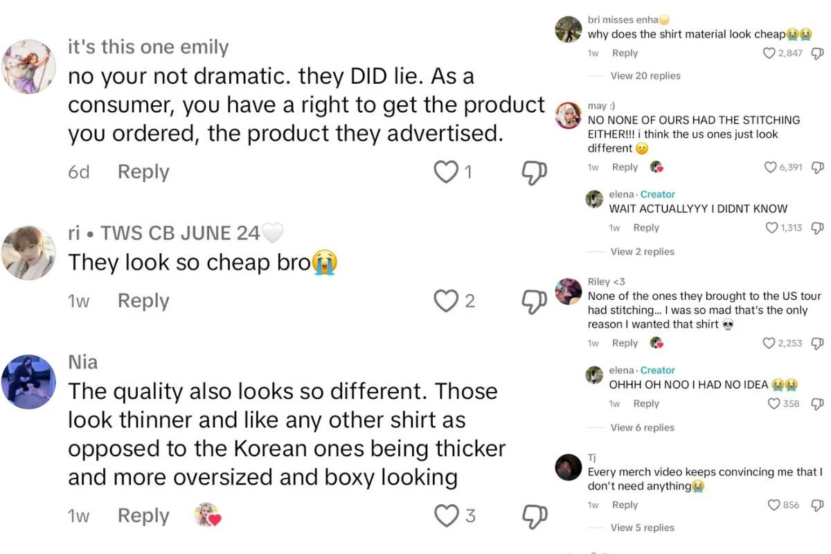 Fans de TXT decepcionados con el merchandising de la gira de los chicos en Estados Unidos