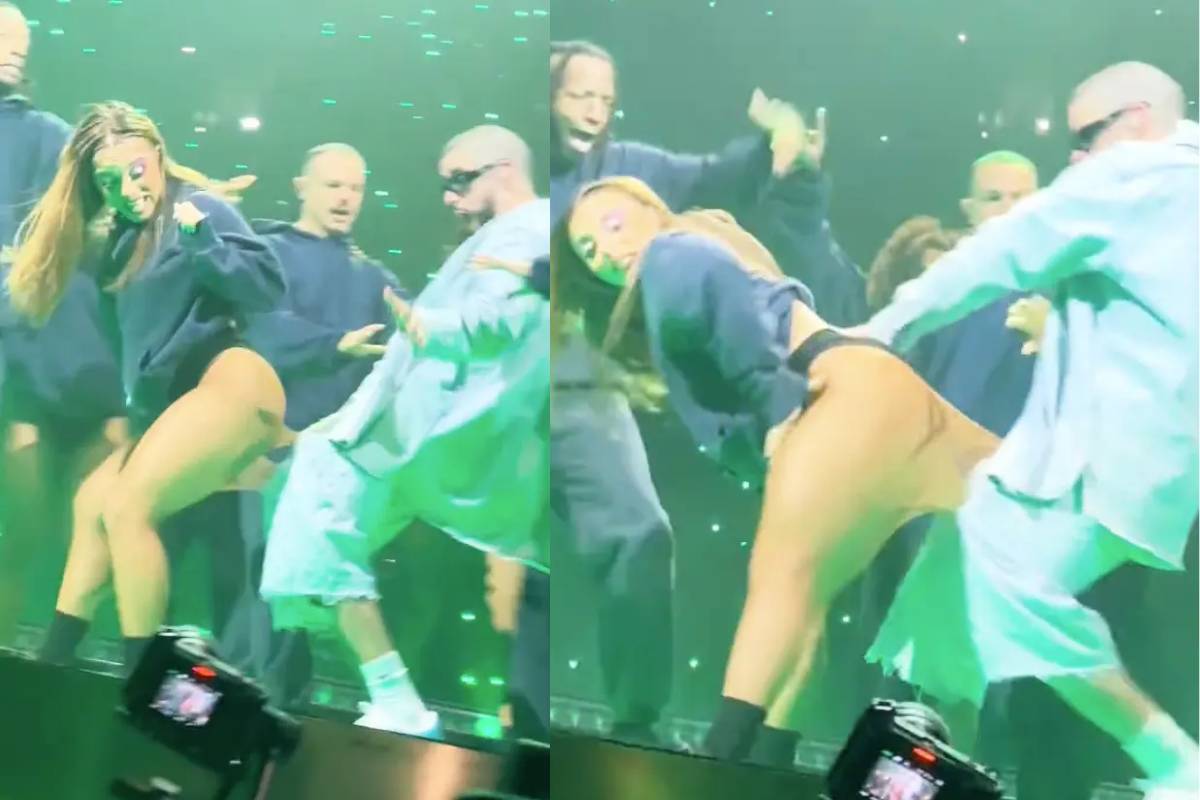 La zona de la entrepierna de Bad Bunny se une con la de su bailarina debido a un fallo en el vestuario
