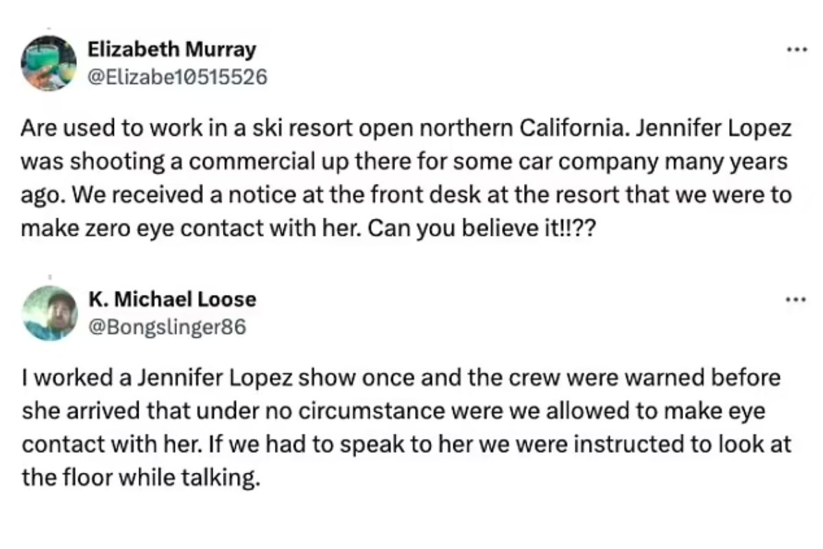 Jennifer Lopez habría exigido a los miembros de su equipo que no hicieran contacto visual con ella