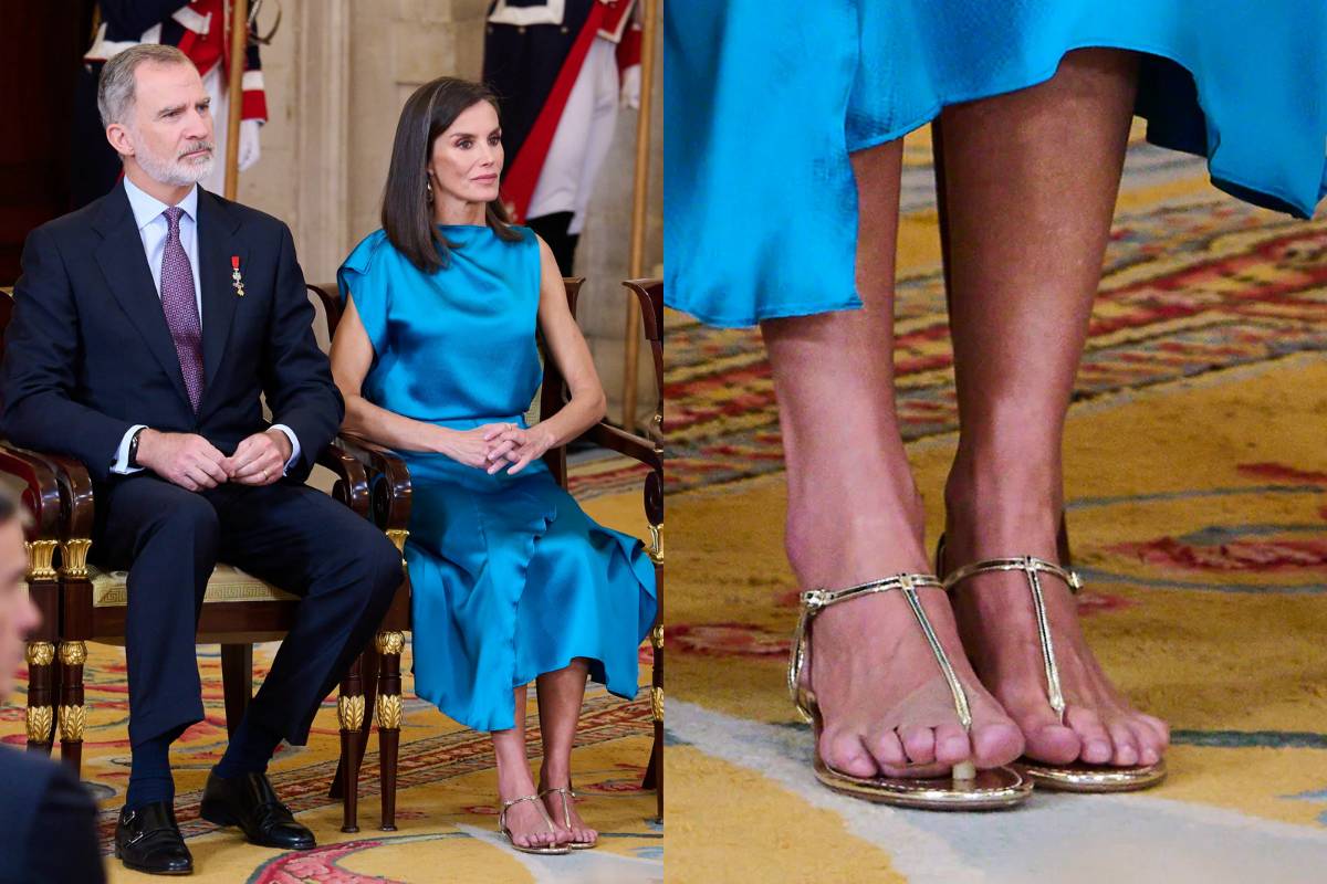 La reina Letizia dejó ver su lesión en el pie al usar sandalias planas