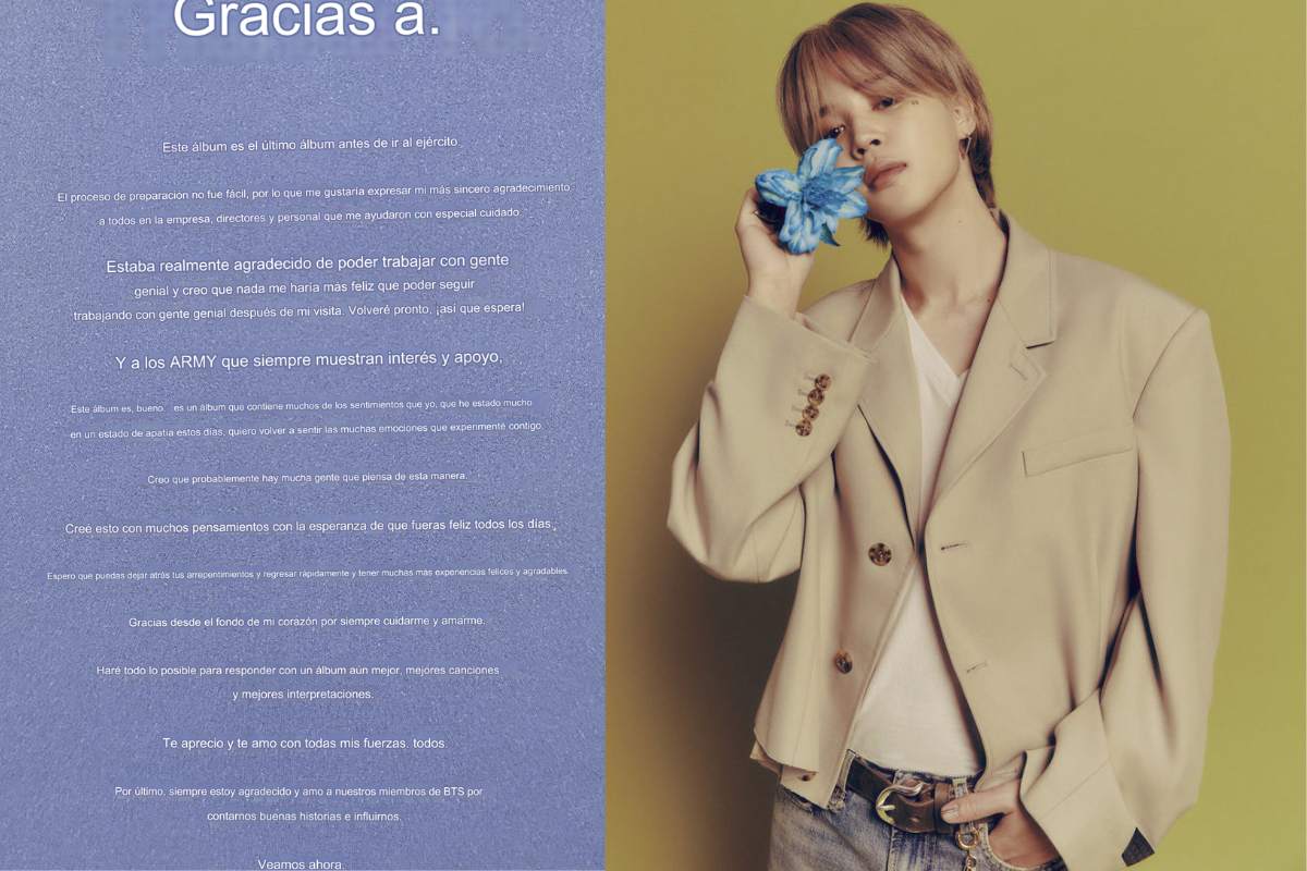 Jimin de BTS envía a sus ARMYs una emotiva nota por el lanzamiento de su álbum 'MUSE'